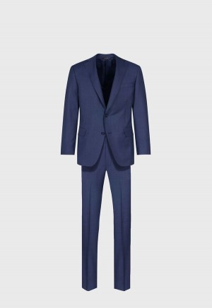 Paul Stuart All Year Wool Nailhead Phillip Blue | NZ_PAUL87596
