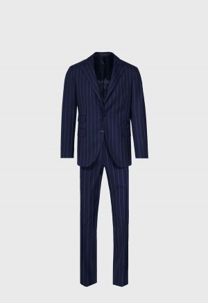Paul Stuart All Year Wool Pinstripe Suit Navy | NZ_PAUL76651