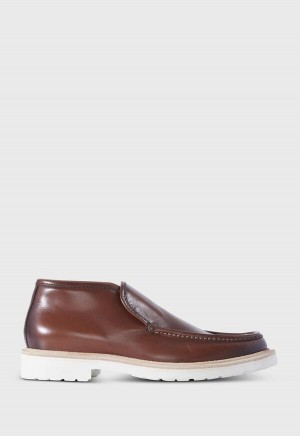 Paul Stuart Barcelona Leather Boot Brown | NZ_PAUL49515