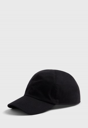 Paul Stuart Baseball Cap with Ear Flaps Black | NZ_PAUL58511