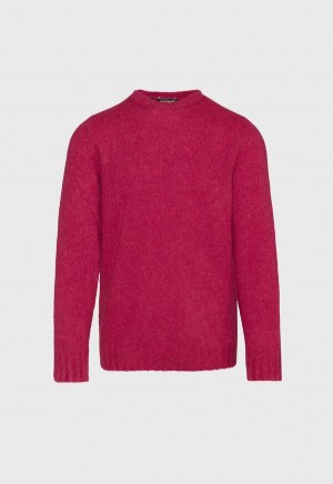 Paul Stuart Boucle Crewneck Light Pink | NZ_PAUL41396