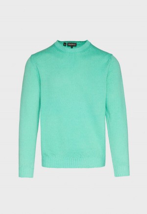 Paul Stuart Boucle Crewneck Turquoise | NZ_PAUL53947