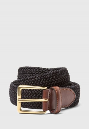 Paul Stuart Braided Stretch Nylon Black | NZ_PAUL56301