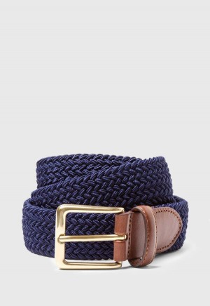 Paul Stuart Braided Stretch Nylon Navy | NZ_PAUL84415