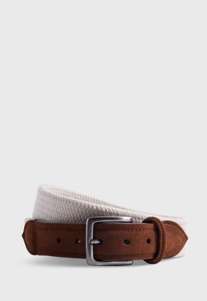 Paul Stuart Braided Suede Trim Cream | NZ_PAUL44197