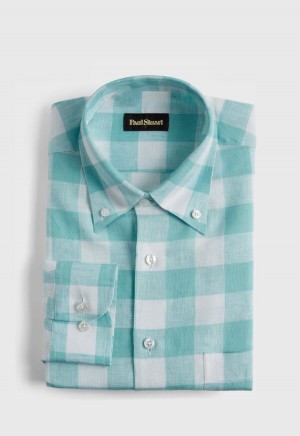 Paul Stuart Buffalo Check Mint | NZ_PAUL16932