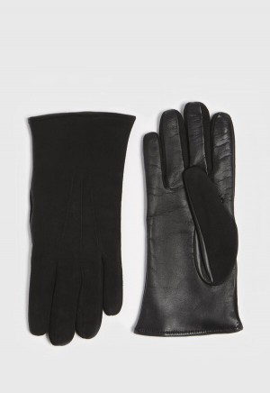 Paul Stuart Capeskin and Suede Touch Screen Glove Black | NZ_PAUL92620
