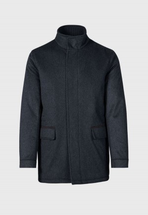 Paul Stuart Cashmere Car Coat Grey | NZ_PAUL81135