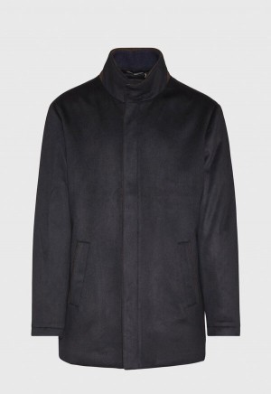 Paul Stuart Cashmere Car Coat Navy | NZ_PAUL62324