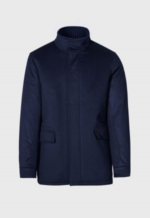 Paul Stuart Cashmere Car Coat Navy | NZ_PAUL53319