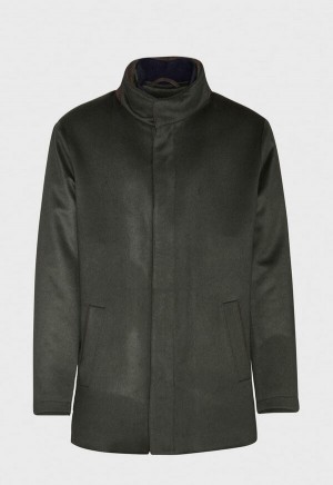 Paul Stuart Cashmere Car Coat Olive | NZ_PAUL58525