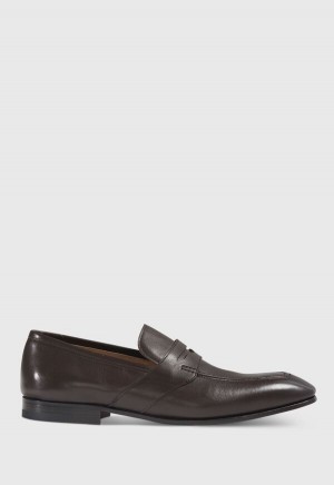 Paul Stuart Chicago Leather Penny Dark Brown | NZ_PAUL68733