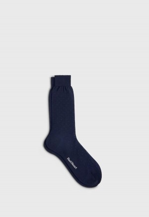 Paul Stuart Cotton Birds Eye Navy | NZ_PAUL67024