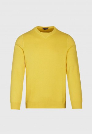 Paul Stuart Cotton Crewneck Yellow | NZ_PAUL74860