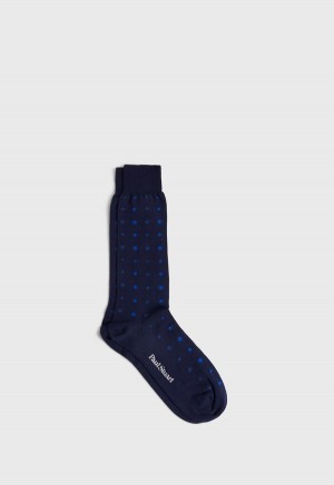 Paul Stuart Cotton Dot Navy | NZ_PAUL59051