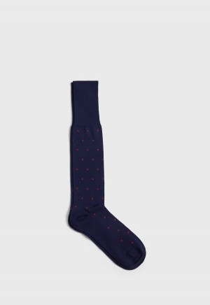 Paul Stuart Cotton Dotted Navy / Red | NZ_PAUL55810