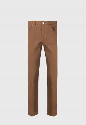 Paul Stuart Cotton Five Pocket Brown | NZ_PAUL28792