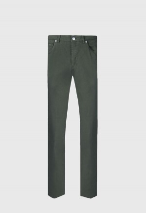Paul Stuart Cotton Five Pocket Olive | NZ_PAUL77178