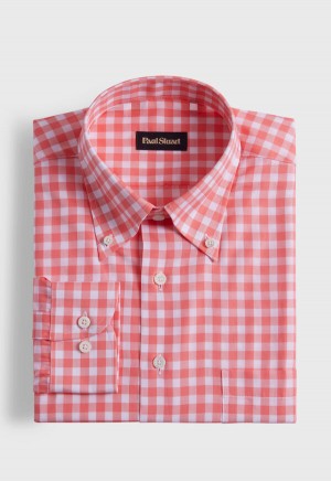 Paul Stuart Cotton Gingham Coral | NZ_PAUL52560