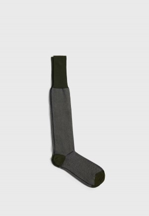 Paul Stuart Cotton Herringbone Green | NZ_PAUL60439