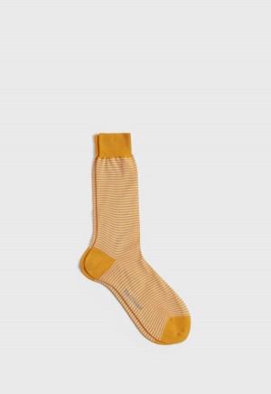 Paul Stuart Cotton Horizontal Stripe Yellow | NZ_PAUL32036