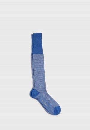 Paul Stuart Cotton Houndstooth Blue / Grey | NZ_PAUL70968