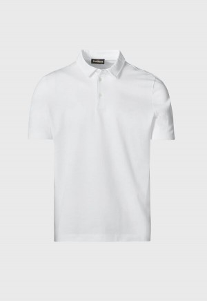 Paul Stuart Cotton Pique Short Sleeve White | NZ_PAUL87224