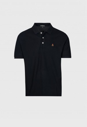Paul Stuart Cotton Piqué Logo Black | NZ_PAUL46899