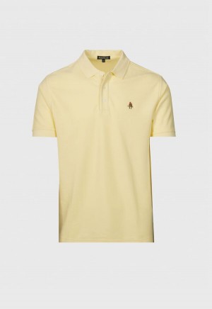 Paul Stuart Cotton Piqué Logo Polo Yellow | NZ_PAUL64242