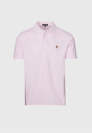 Paul Stuart Cotton Piqué Logo Polo Light Pink | NZ_PAUL28303