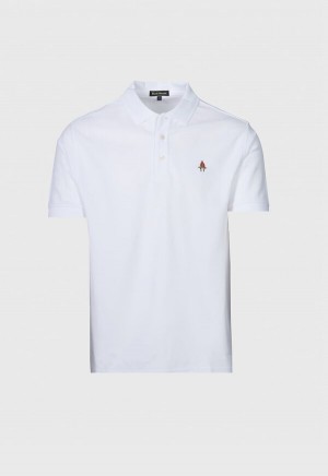 Paul Stuart Cotton Piqué Logo White | NZ_PAUL50615