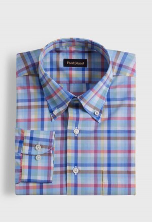 Paul Stuart Cotton Plaid Light Blue / Multicolor | NZ_PAUL35399