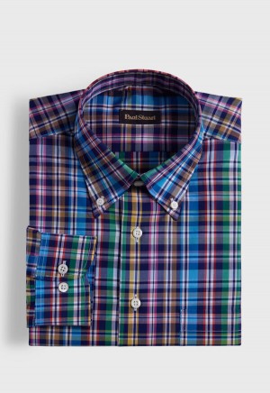 Paul Stuart Cotton Plaid Navy / Multicolor | NZ_PAUL97354