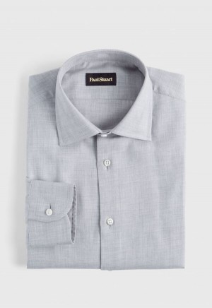 Paul Stuart Cotton and Cashmere Solid Grey | NZ_PAUL35135