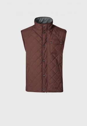 Paul Stuart Diamond Quilted Brown | NZ_PAUL59542