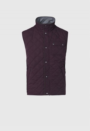 Paul Stuart Diamond Quilted Burgundy | NZ_PAUL16199