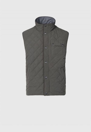 Paul Stuart Diamond Quilted Olive | NZ_PAUL16686