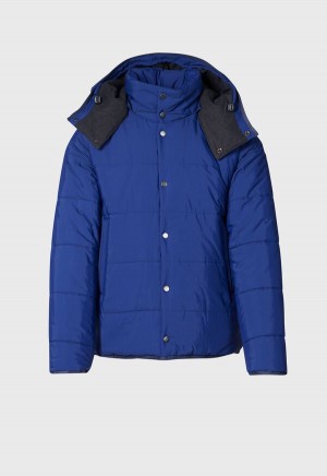Paul Stuart Down Jacket with Removable Sleeves Royal Blue | NZ_PAUL34810