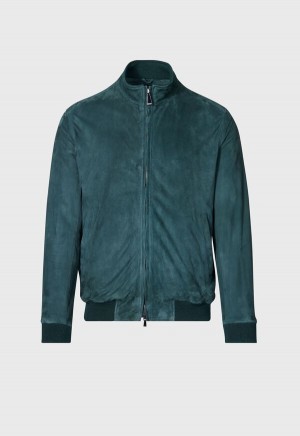 Paul Stuart Emerald Suede Blouson Green | NZ_PAUL87505