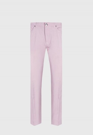 Paul Stuart Five Pocket Gabardine Twill Light Pink | NZ_PAUL98129