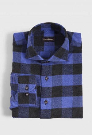 Paul Stuart Flannel Buffalo Check Purple | NZ_PAUL47668