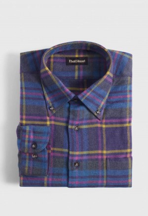 Paul Stuart Flannel Plaid Purple / Pink | NZ_PAUL39862