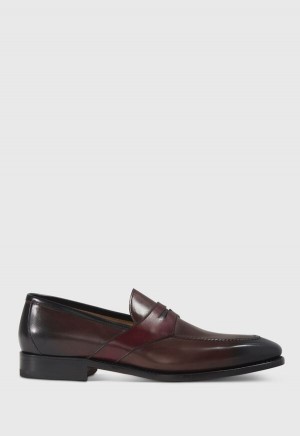 Paul Stuart Georgetown Leather Penny Dark Brown | NZ_PAUL91735
