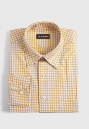 Paul Stuart Gingham Check Twill Yellow | NZ_PAUL50363