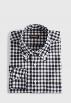 Paul Stuart Gingham Flannel Black | NZ_PAUL44819