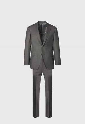 Paul Stuart Grey Nailhead All Year Wool Paul Grey | NZ_PAUL48023