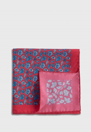 Paul Stuart Habotai Silk Tossed Pine Red | NZ_PAUL49472
