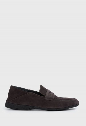 Paul Stuart Home Suede Dark Brown | NZ_PAUL91871