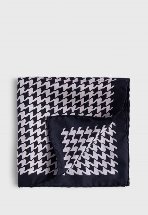 Paul Stuart Houndstooth Silk Black | NZ_PAUL77063