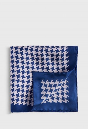 Paul Stuart Houndstooth Silk Blue | NZ_PAUL74327